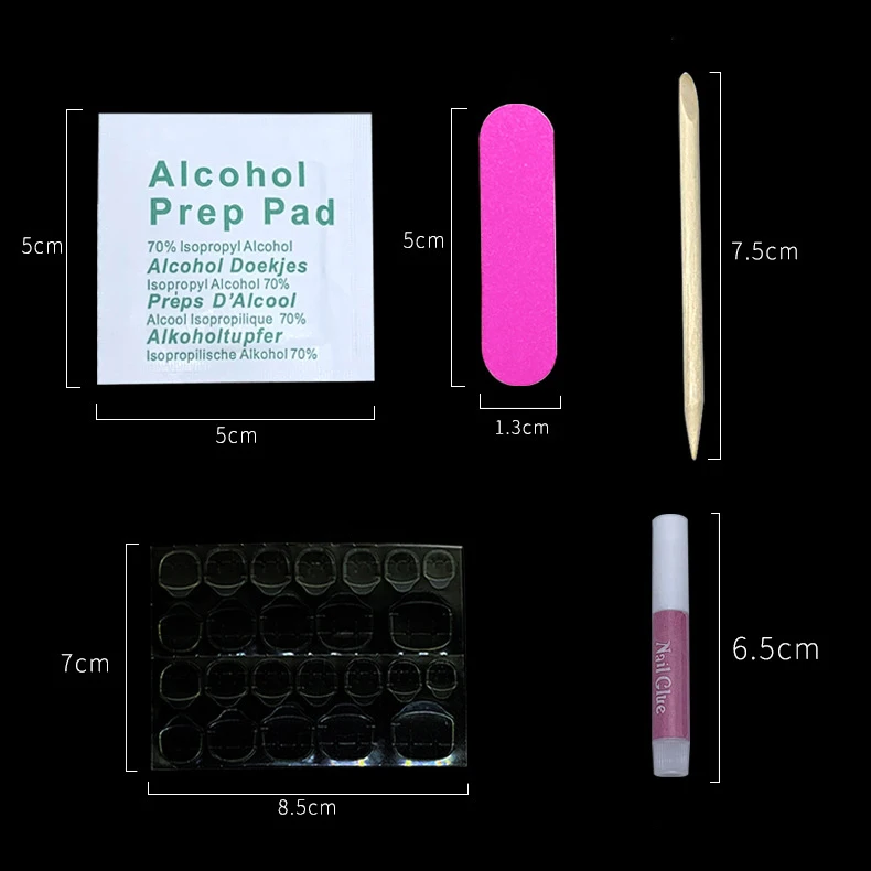 Wholesale Fake Nails Tool Kit Materials Jelly Glue Mini Nail File Alcohol Cotton Nail Art Set