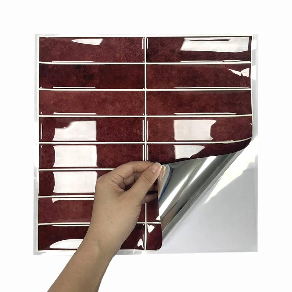 12-дюймовые наклейки на стену из красного кирпича настенная плитка 3D Tiles-3D Настенный декор для ванной
