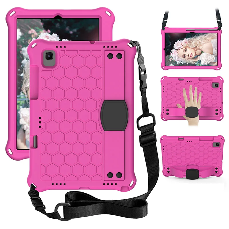 Tablet defender with shoulder strap handle pencil slot case for Samsung Galaxy Tab S5E 10.5 inch T720 T725 honey combs on back