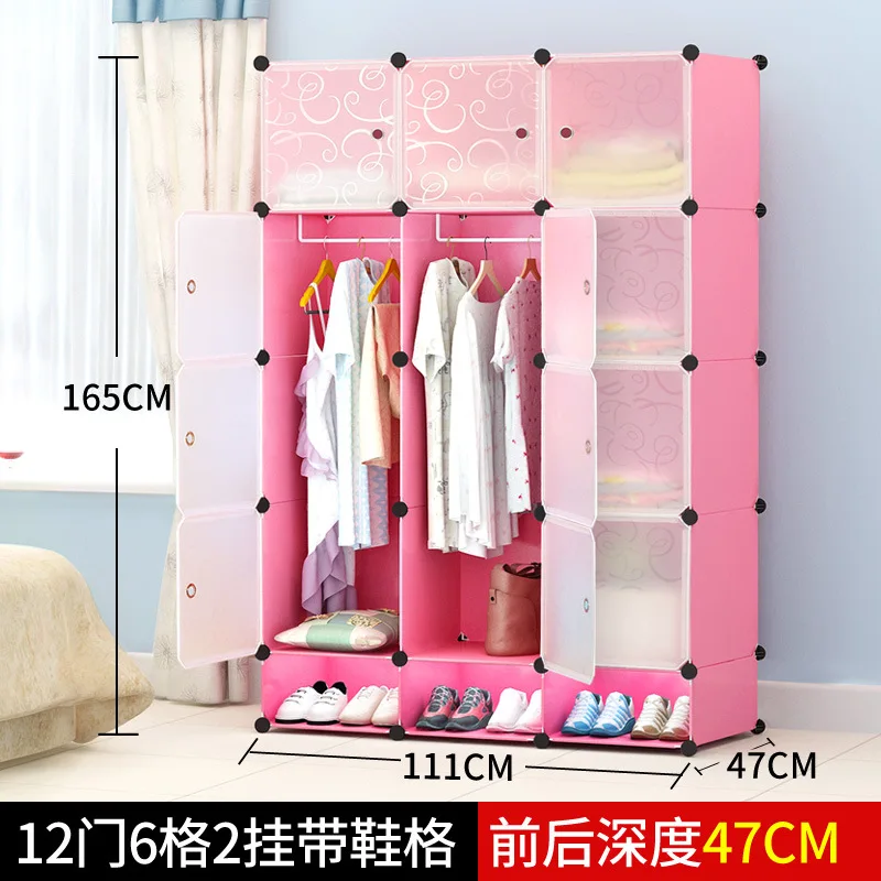 folding DIY  wardrobe closet cheap plastic wardrobe storage  kids clothes cabinet