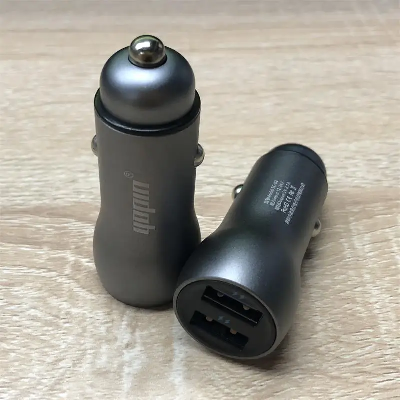 top 10 trending products mini metal body car charger adapter 12v car battery charger, 15w 5v 3.1a 2 port usb car charger