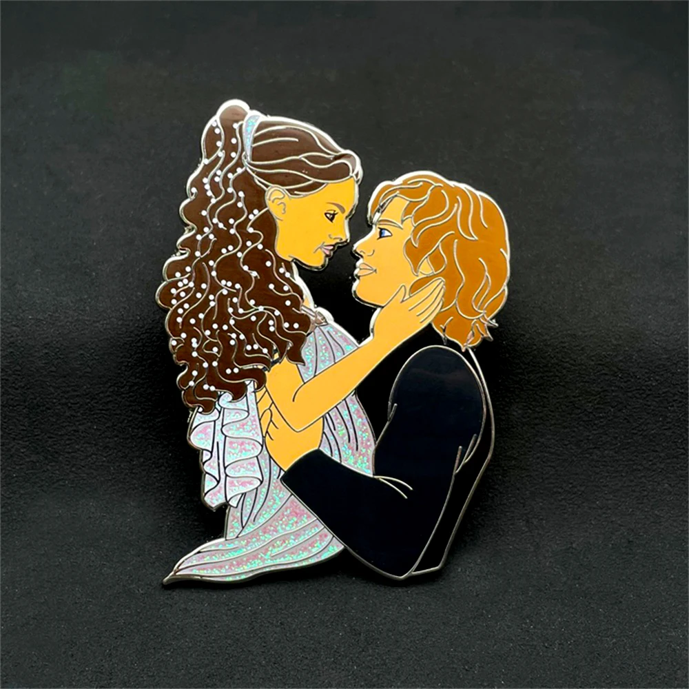 Customized hard enamel cartoon mermaid prince badge metal lapel pin