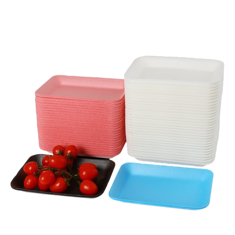 Fresh Food Trays Disposable Black Foam Tray Pork Beef And Seafood Fish Paste Body Box Supermarket Packing Tray