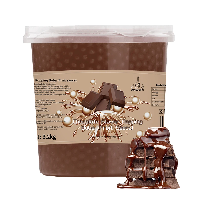 Enhance Bubble Tea Flavors Chocolate Popping Boba 3.2kg for Tea Milk Boba Bubbled and Desserts