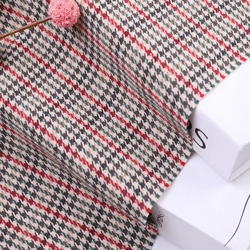 Spot supply woolen houndstooth wool blended coat women handbag Luggage colorful houndstooth fabric