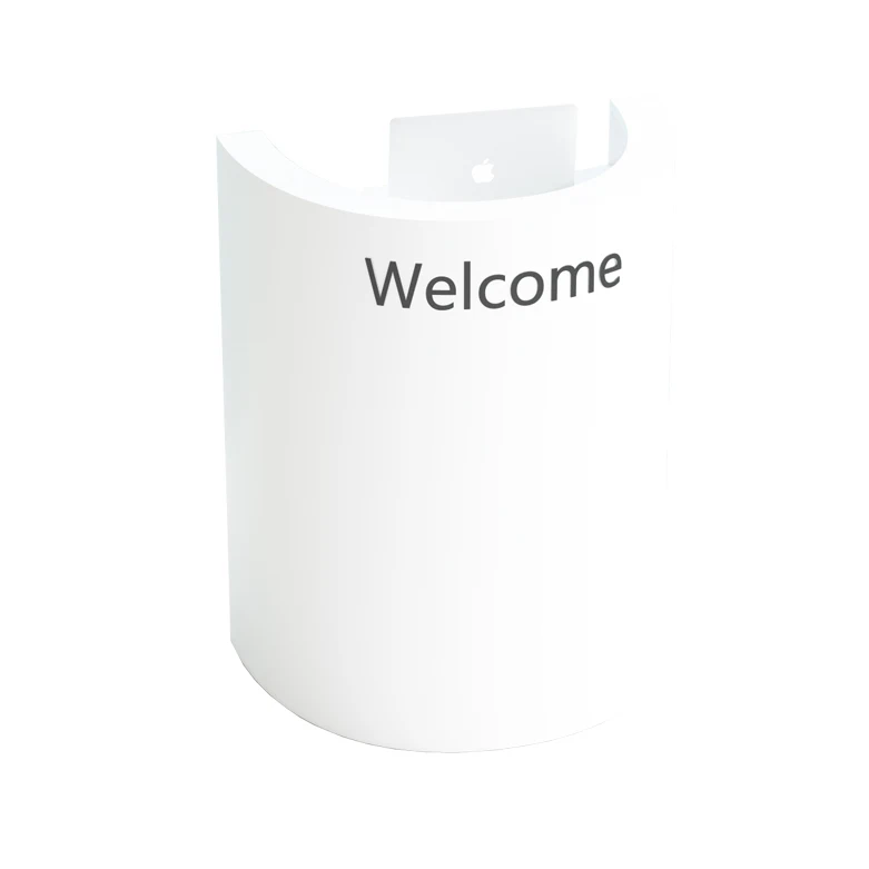 2022 Small Mini Unique White Portable Front Desk Modern Spa Counter Oval Beauty Salon Wooden Reception Desk Front Desk For Spa