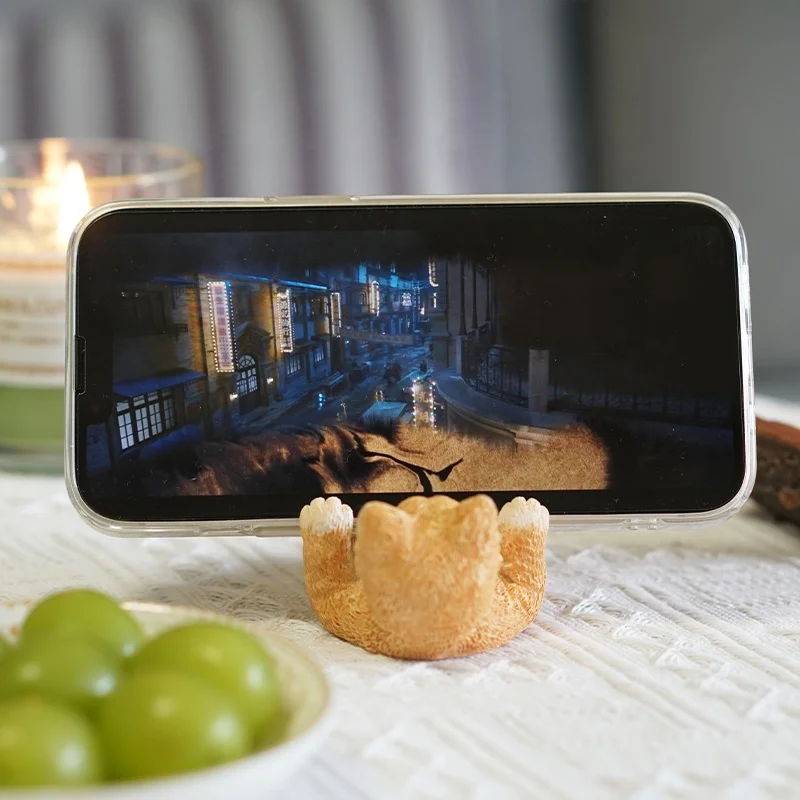 Z17020A valentines day gift 2024 home decor cute resin statue miniature animal figurines mobile stand phone holder bazaar items