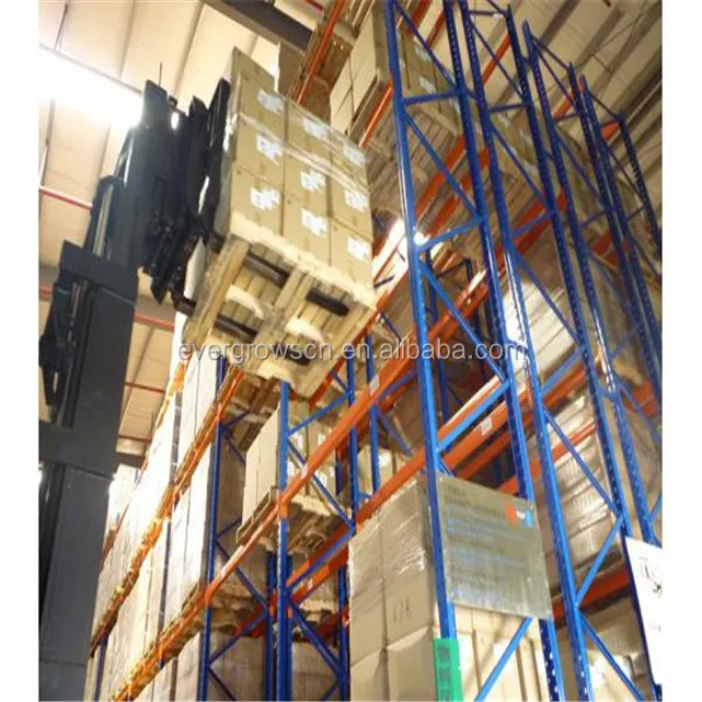 Двойные глубокие паллетные вертикальные стеллажи для склад