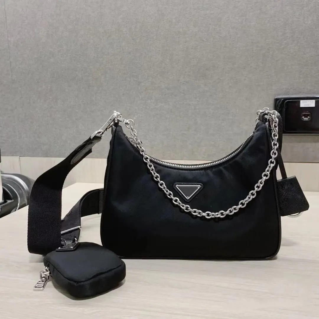 Fashion new hot sale three-in-one crescent bag ladies one-shoulder diagonal handbag letter P home chain armpit bag