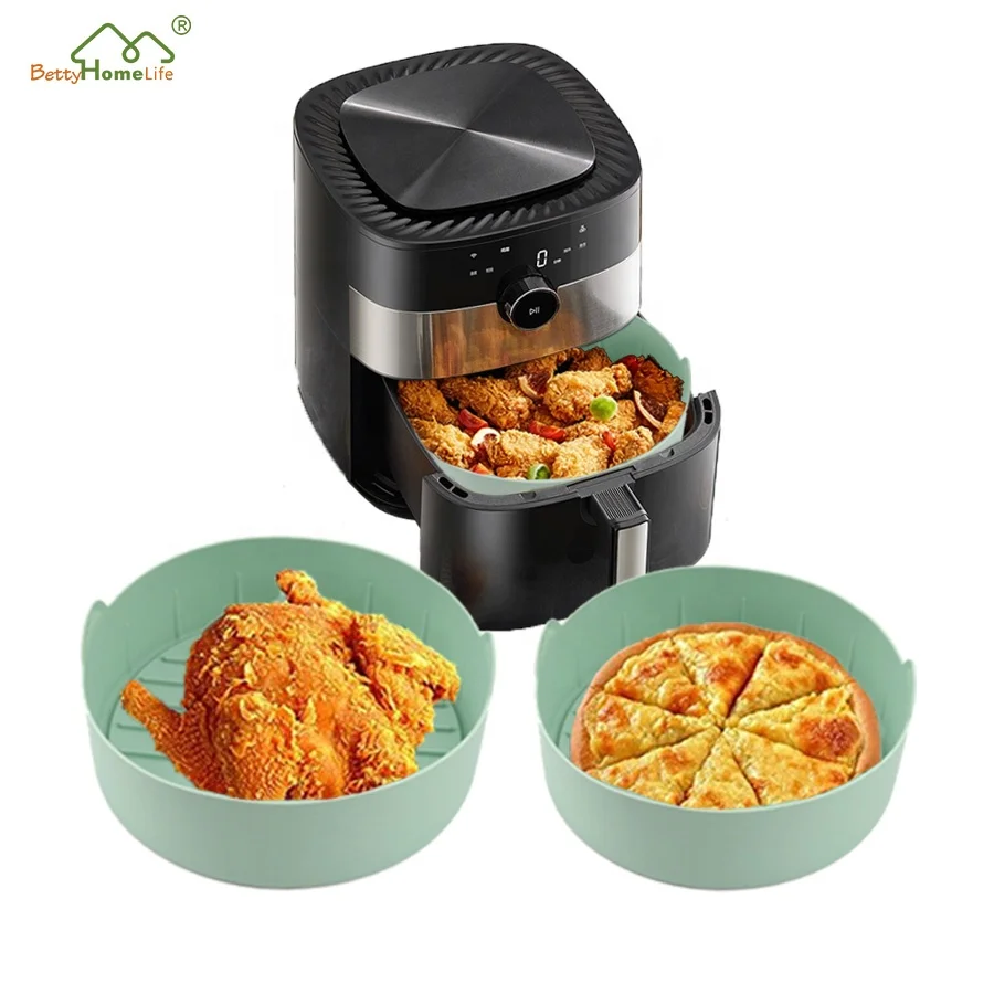 Customized Wholesale Set of 2 Air Fryer Pot Silicone Liners Reusable Silicon Air Fryer Liners for Oven Microwave Accessories