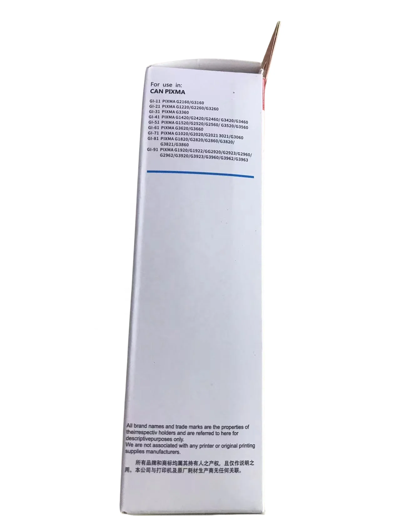 PIXMA GI-11/21/31/41/51/61/71/81/91 K/Y/C/M Compatible Refill Ink for CANON PIXMA G2160/G3160/G1220/G2260/G3260/G3360/G1330