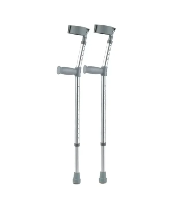 Adjustable Height Forearm Crutches Disabled People Walking Aids Aluminum Elbow Crutches