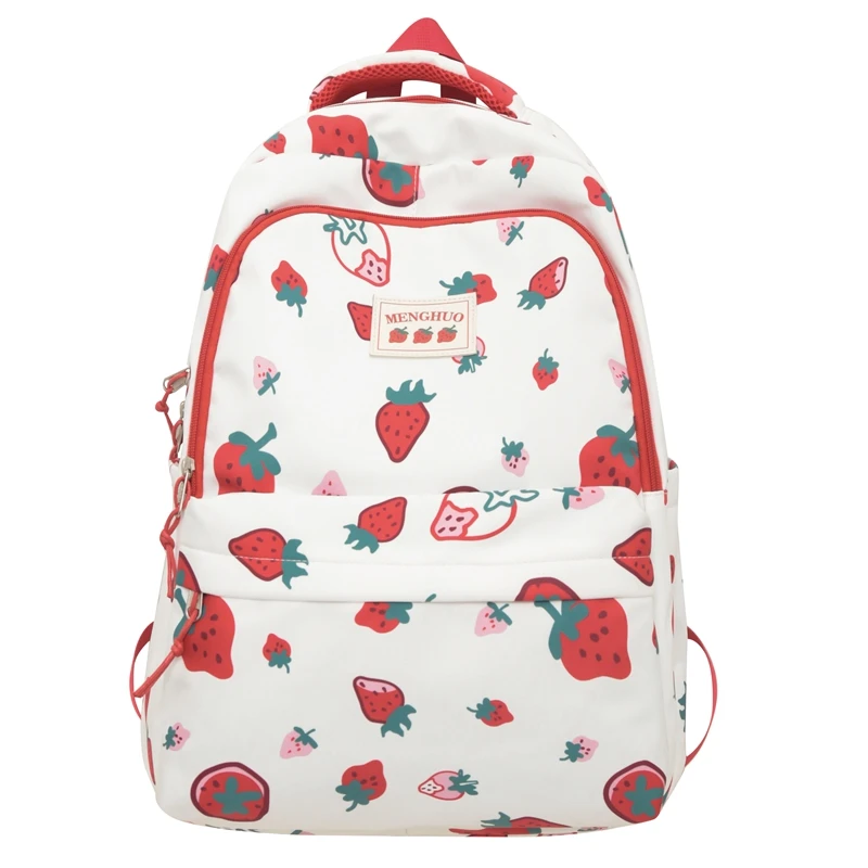Strawberry Bea Y Bear Pattern Backpack Large Capacity Notebook Backpack New School Bag Cute Customized Waterproof Unisex Fasion
