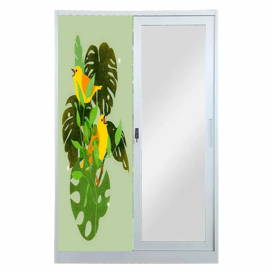 Steel Almirah Iron Closet 2 Door Metal Wardrobe Lemari Pakaian Besi 2 Pintu