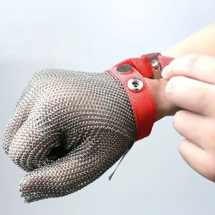 Stainless Steel Gloves Cut Resistant Chain Mail Gloves Metal Mesh Butcher Glove