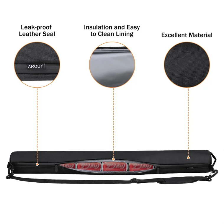 Custom Lightweight Foldable Camping Hiking Picnic Travel Insulated Neoprene Golf Sleeves Beer Can Cooler Bag With Shoulder