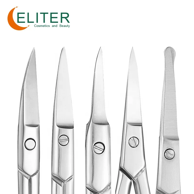 Eliter In Stock Stainless Steel Scissors For Manicure Scissor Curved Blade Super Slim Manicure Manicure Pedicure Scissor