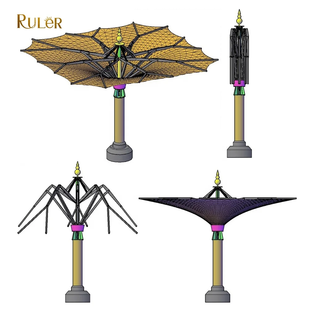 Large Tulip Umbrella Heavy Duty Commercial Outdoor garden Parasol Electric Folding Canopy