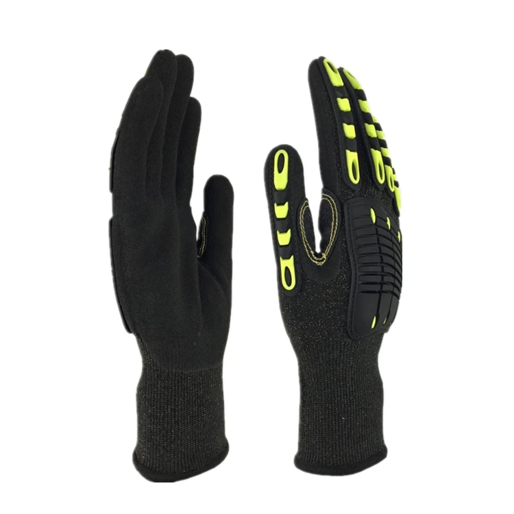 Industrial Safety Gloves TPR Vibration & Cut Resistant Impact Gloves Nutrile coated