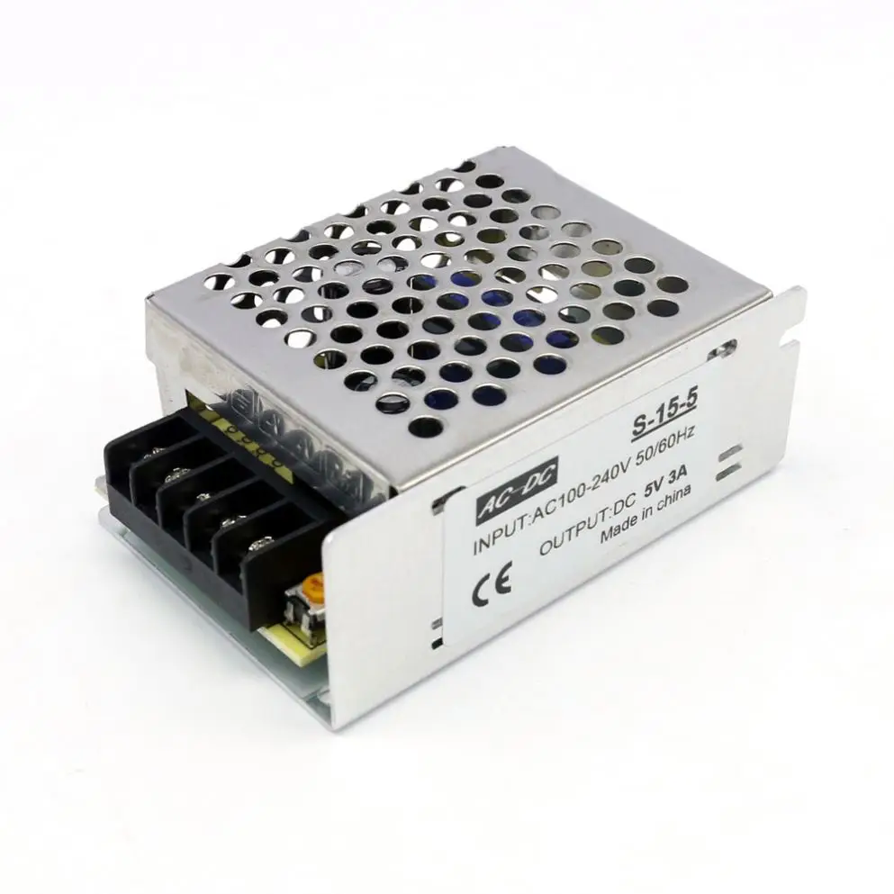 Высокая производительность S-15-5 110/220V переменного тока в постоянный 5V 3A 15 Вт постоянного тока постоянное напряжение светодиодный драйвер МВт импульсный источник питания для аудио усилитель