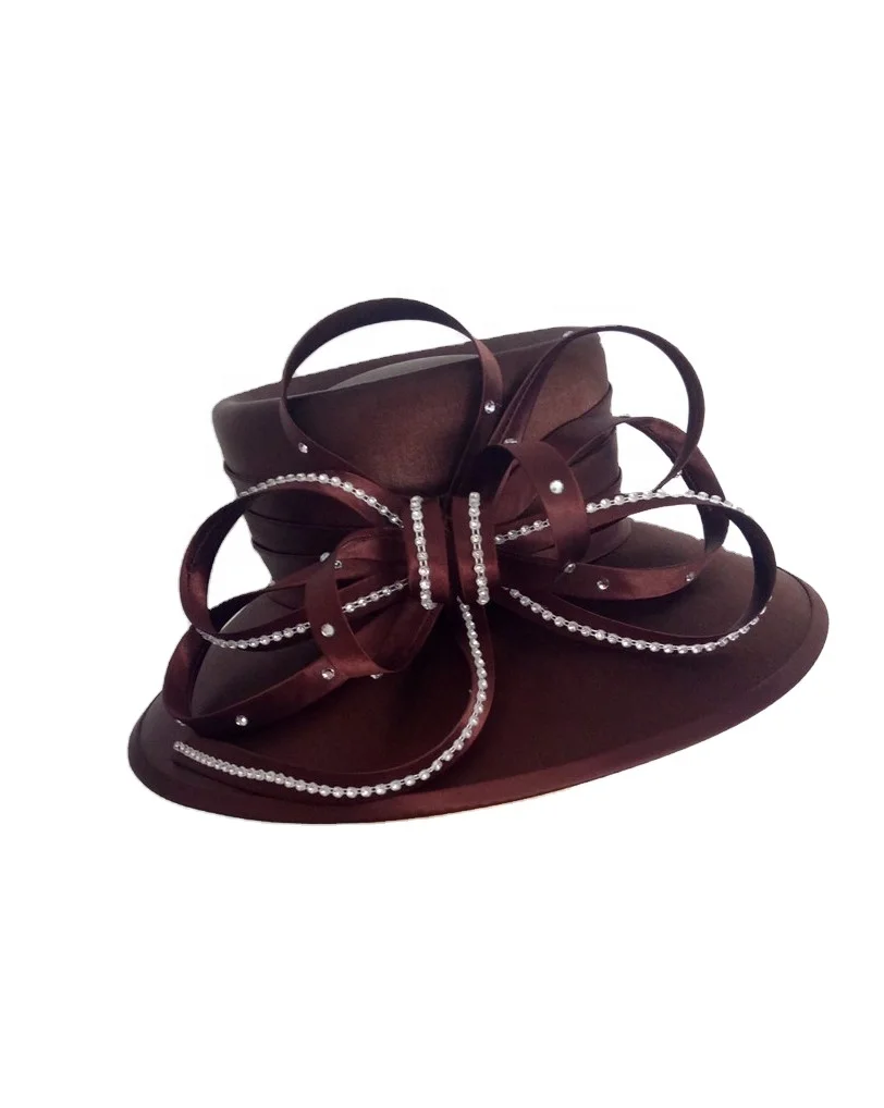 The Satin Felt case-hardened Season Funny Quality Fashionable  Wide Brim Formal Party  lady church new elegant women hats