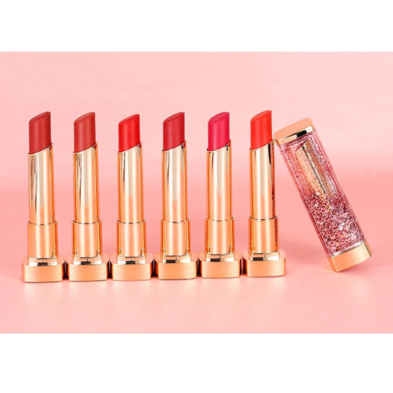 Alobon Diamonds Moisturizing Lipstick Waterproof Long Lasting Non-stick Matte Velvet Lipstick