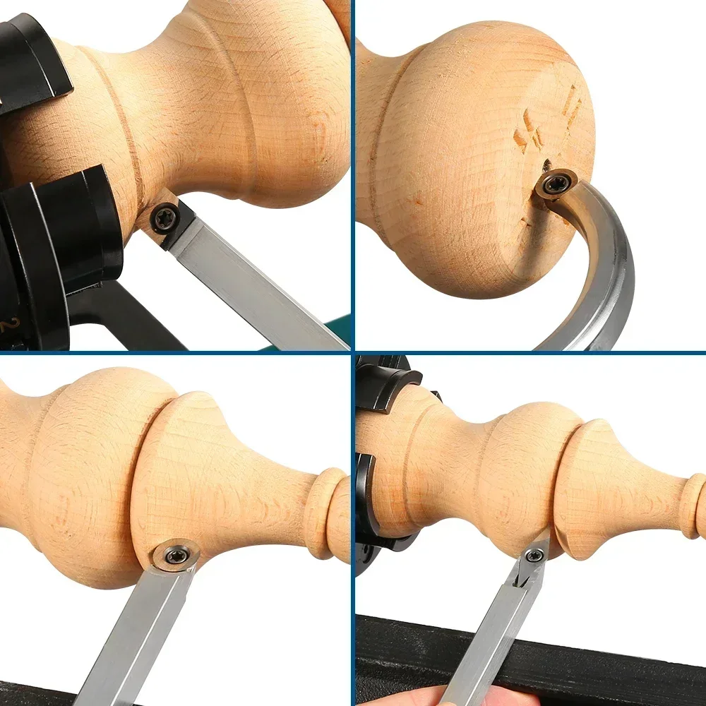 6 in 1 Carbide Woodturning Tool Set with Cutting Inserts Box Lathe Woodworking Accessories