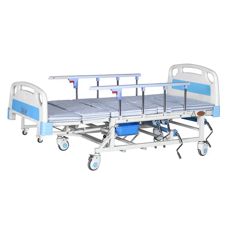 Wholesale Medical Equipment 3 cranks 5 Functions Manual Hospital Bed with Toilet