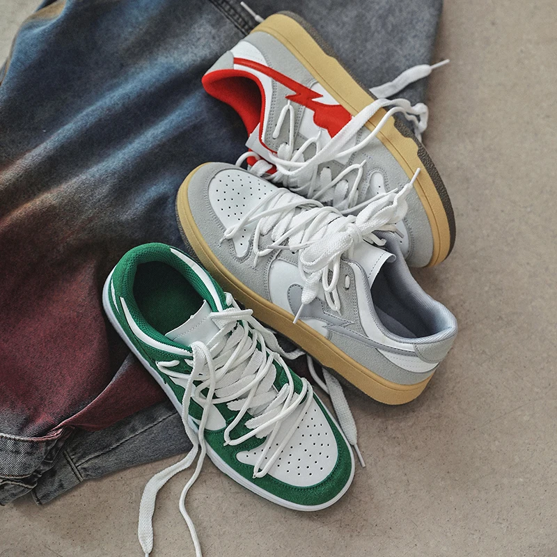 China Supplier  Men and Women Casual basketball style Shoes Fashion Trendy Male custom Sneakers Squid Game Green Lace up shoes