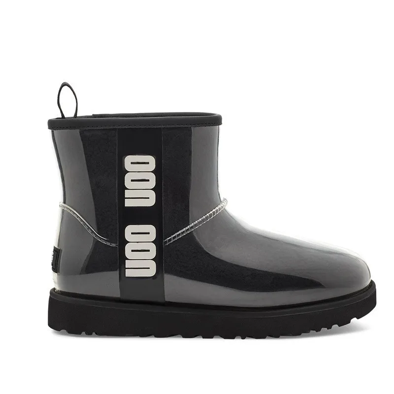 TX new factory direct winter waterproof transparent flat bottom candy colored jelly women snow rain boots