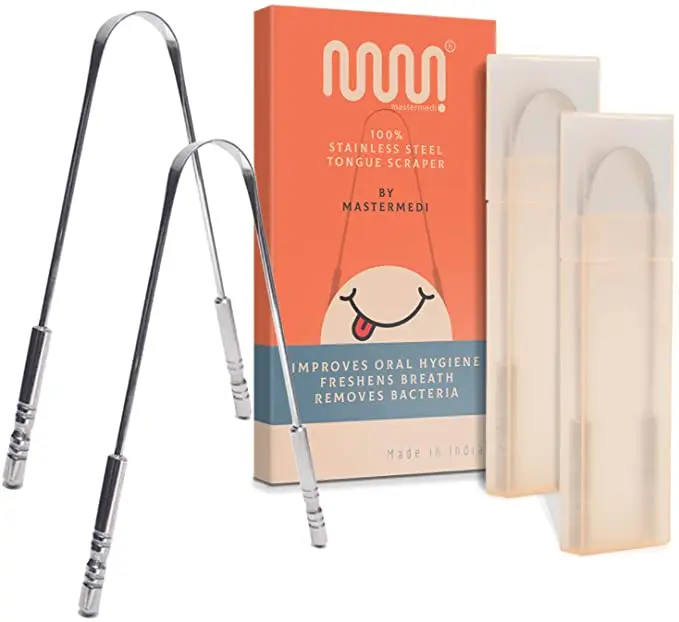 
Tongue Scraper Tongue Cleaner Scrapers for Adults and Kids Medical Grade Reusable Stainles Steel Helps Fight Bad Breath 