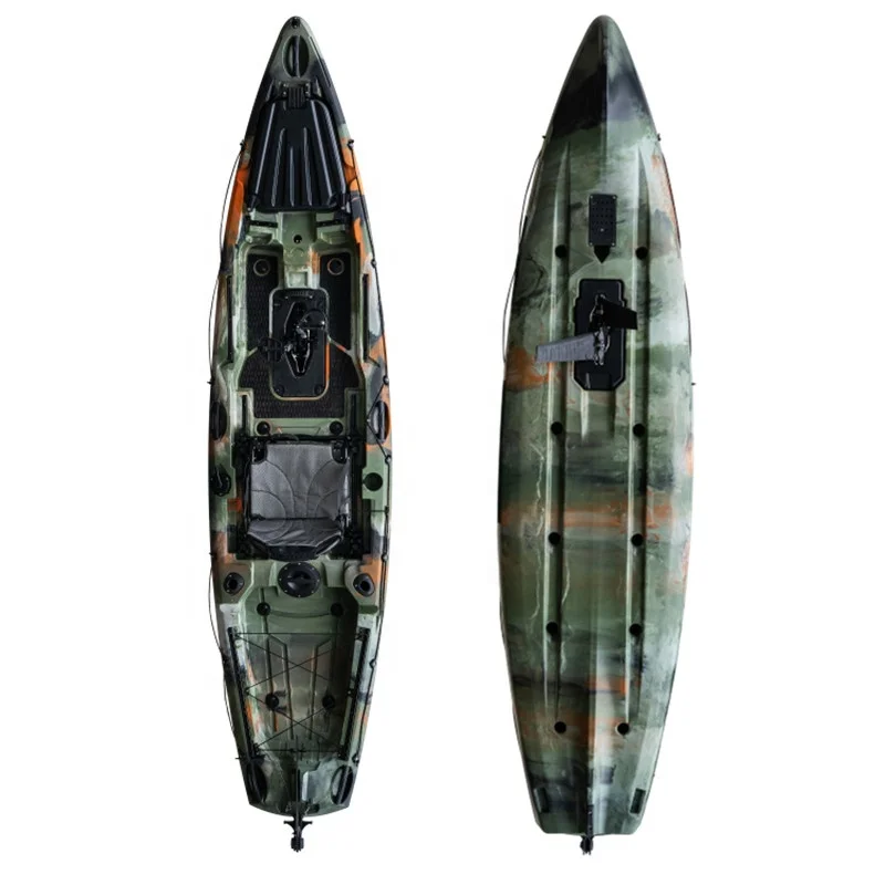 Wholesale Single Fisher Kayak With Pedal Drive System LLDPE Sit on top canoe for sale