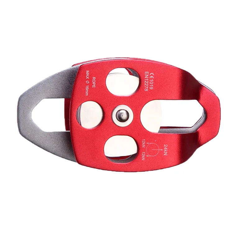 High Quality 24kN Aluminium Rigging Hauling Rescue Arborist Tree Climbing Double Pulley