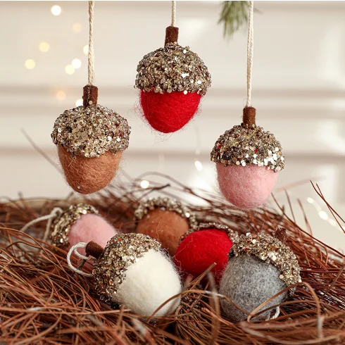 New Christmas Pinecone Felt Christmas Tree Ornament Pendant Christmas Atmosphere Set Decoration Supplies