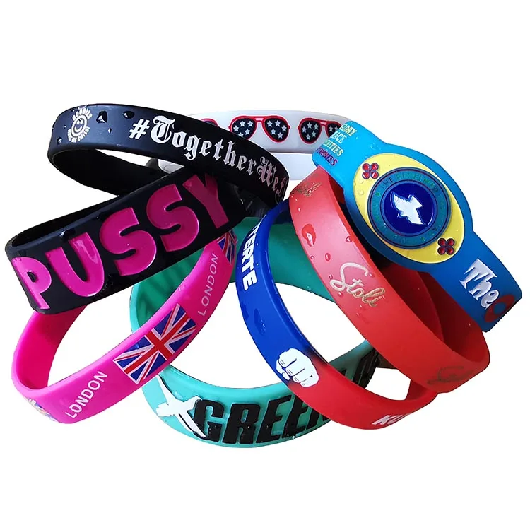factory cheap promotional eco-friendly no minimum custom logo text silicone wristbands