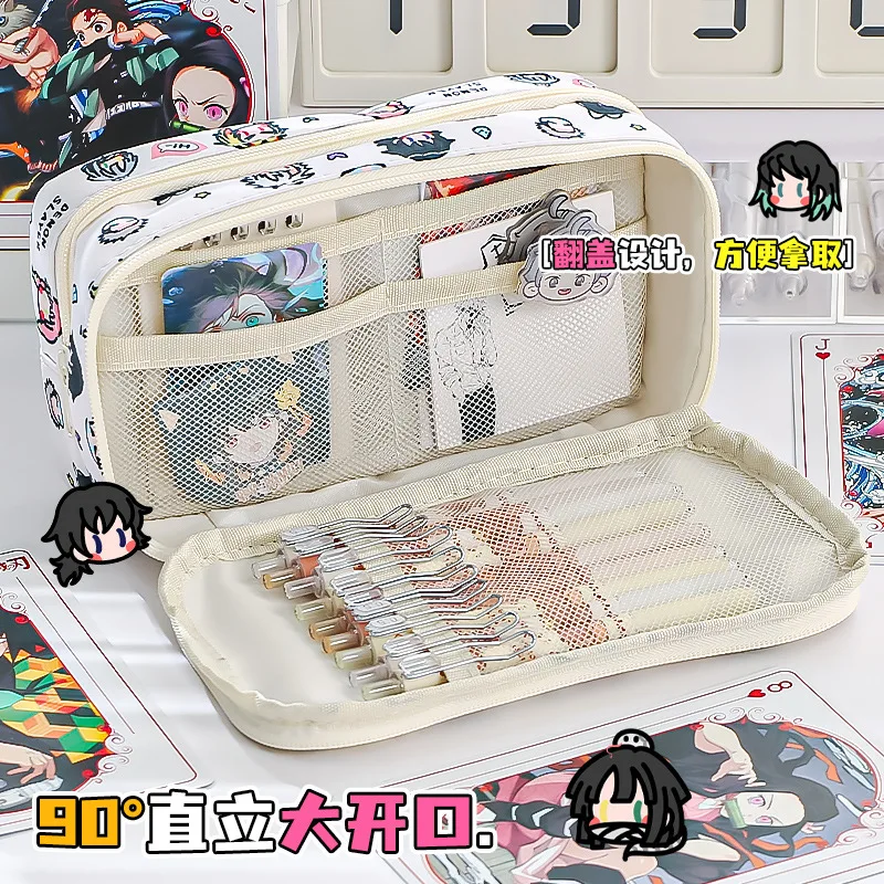 2025 Kawaii Anime Ita Bag Large Capacity Pencil Canvas Stationery Holder Bag Children Pen School Supplies Gift