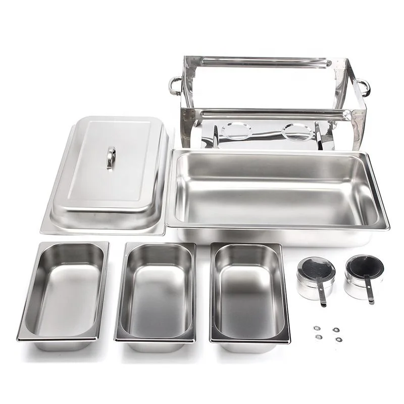 High Grade Chafing Dish Stainless Steel Chafer Complete Set Foldable Frame Water Trays Food Chafing Dish for Sale