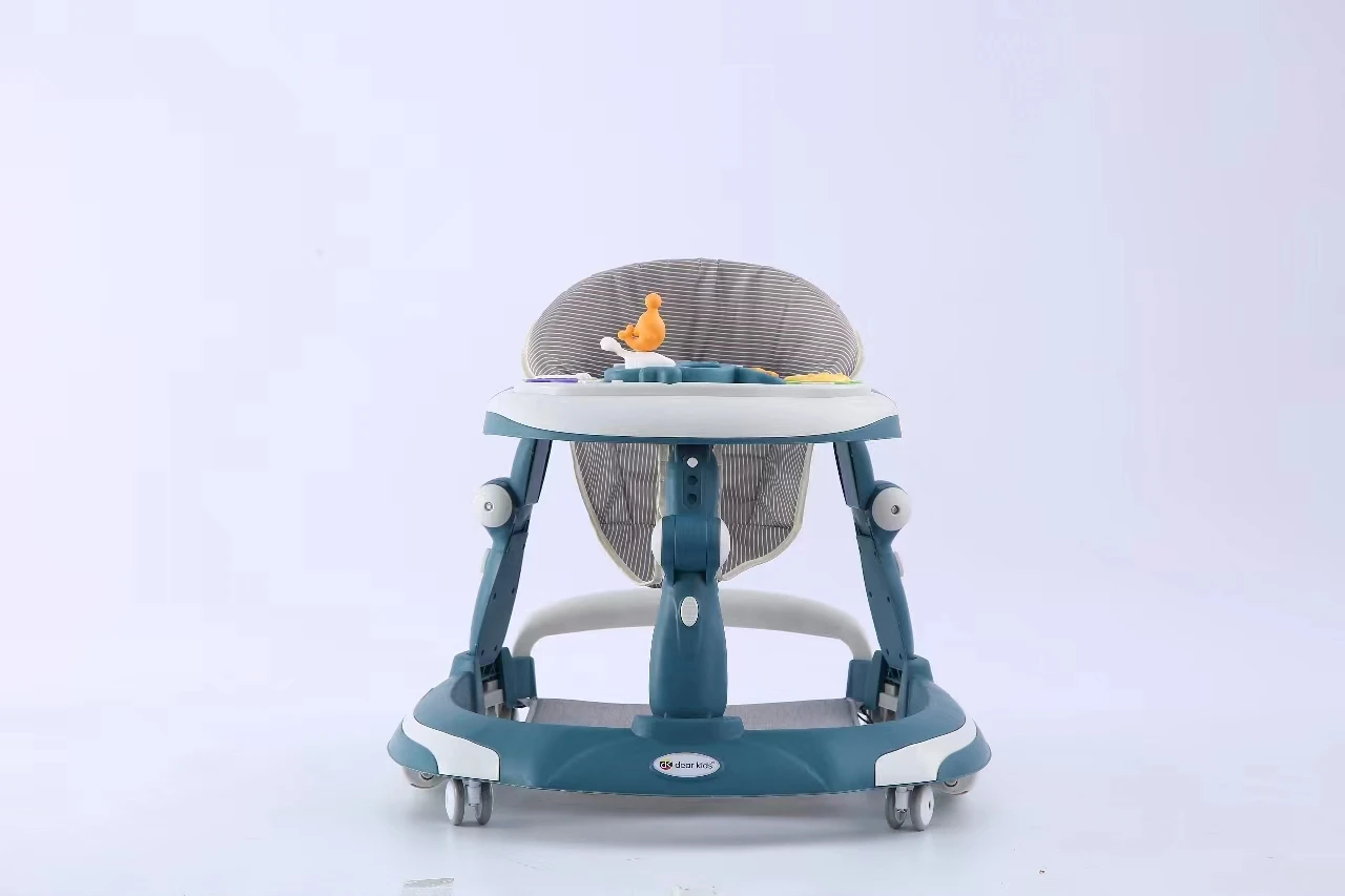 Multifunctional Anti-Rollover Baby Walker with Music Foldable for Toddlers Learning to Walk Educational Musical Light Toy Kids