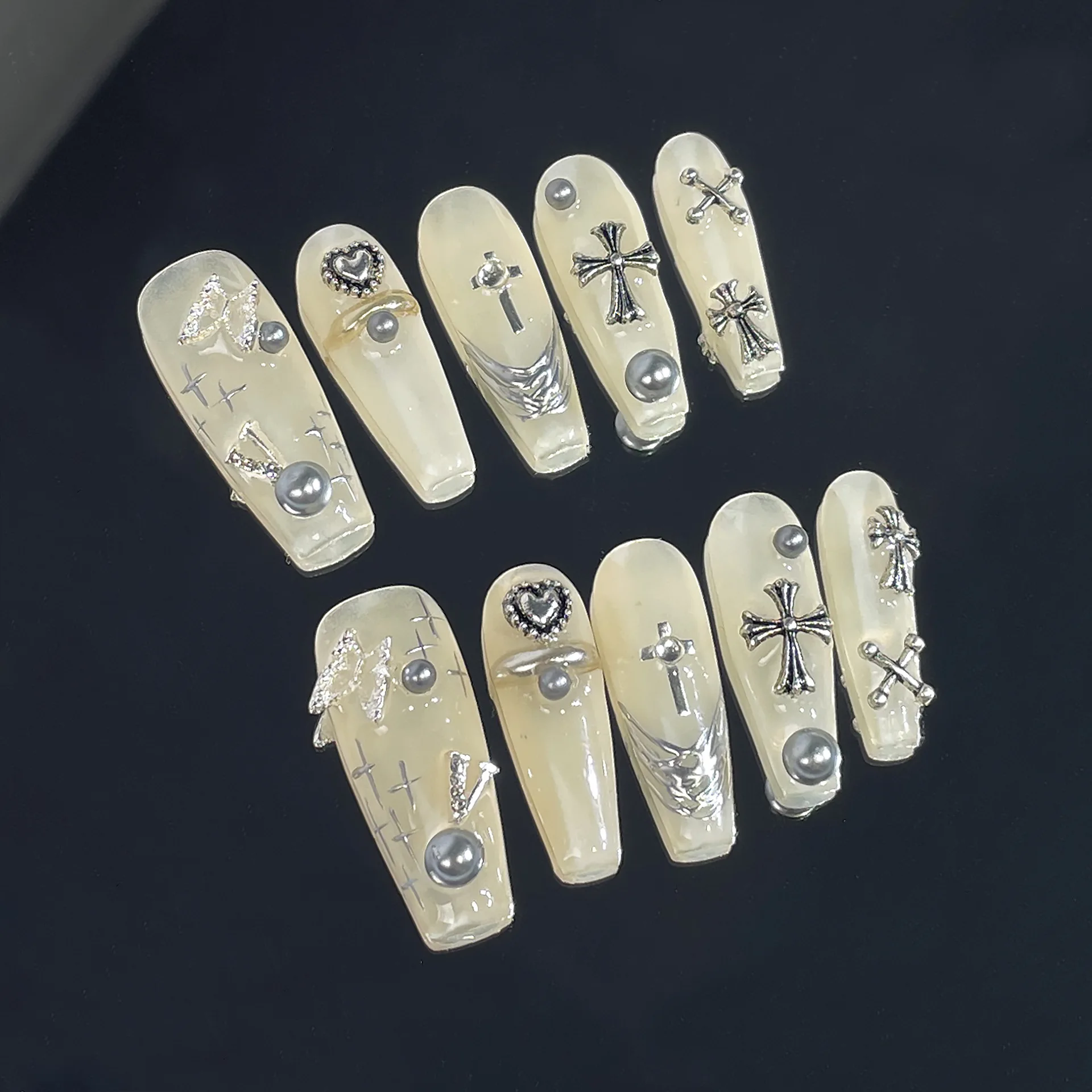 Wholesale new style Private Label high quality fake nails with different sizes for many designs nail art 10pcs handmade nails