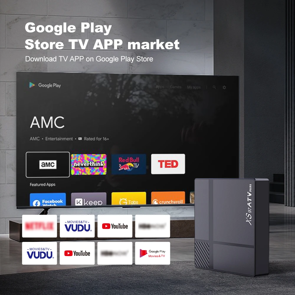 Распродажа XS97 ATV MINI Allwinner H618 Android 12 HD-MI подключение stb android tv box совместим с Google голосовым помощником