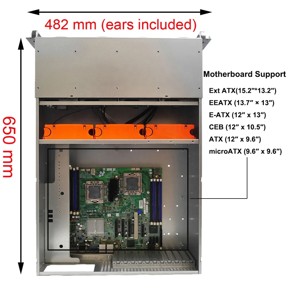 4U Rackmount Server case with 24+1 Hot-Swappable SATA/SAS Drive Bay, PCI Slots 11pcs