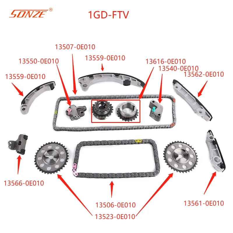 Slipper Chain Tensioner For Toyota Lexus 1Gd  13501-0E010 Hydraulic Tensioner Timing Chain Kit OEM 13616-11020
