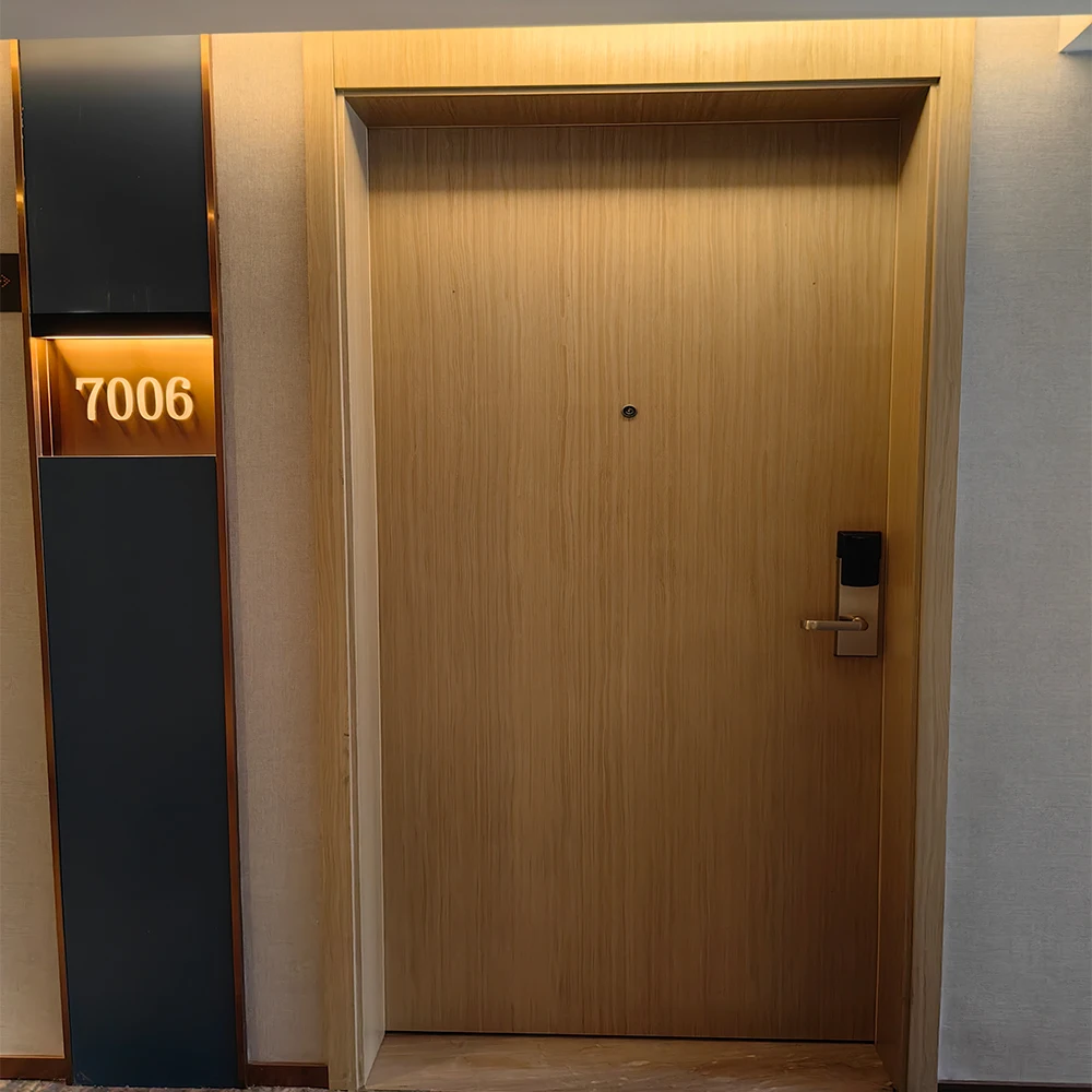 Wooden Fire Rated Door 20 mins to 90 mins Fire Rated Fire Resistant Wood Doors Surface Treatment Customized