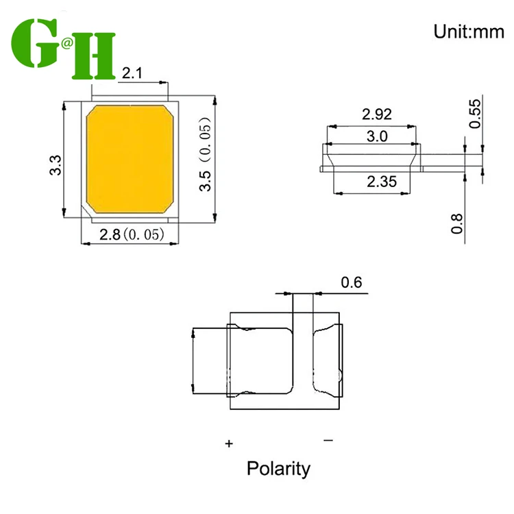  Агент серии высокого напряжения 6V 9V 12V 18V 24V 36V SMD LED чип 2835 1 Вт 120LM лампа шарик для гибкие светодиодные полосы