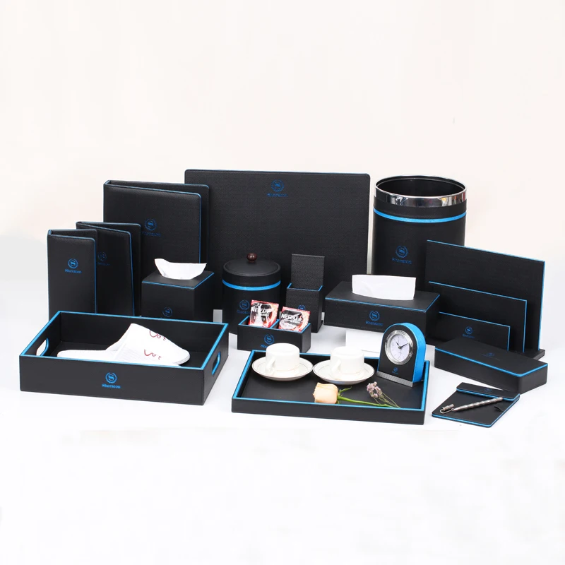 2021 custom  logo5 star hotel leatherette room luxury pu faux leather products hotel leather product