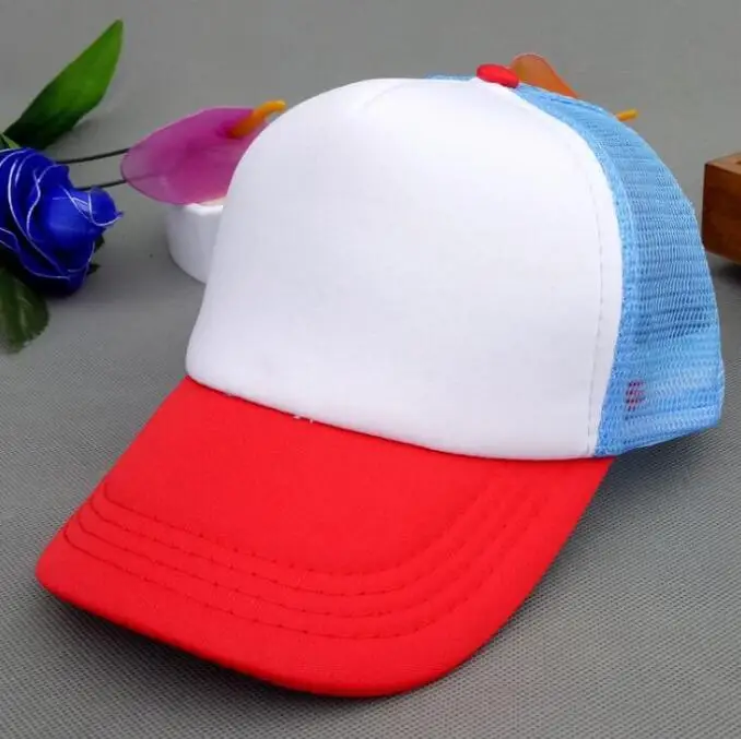 Customizable Logo 20 Colors Kids Trucker Cap Adult Mesh Caps Adjustable Baseball Cap Snapback Hats Accept Custom Made