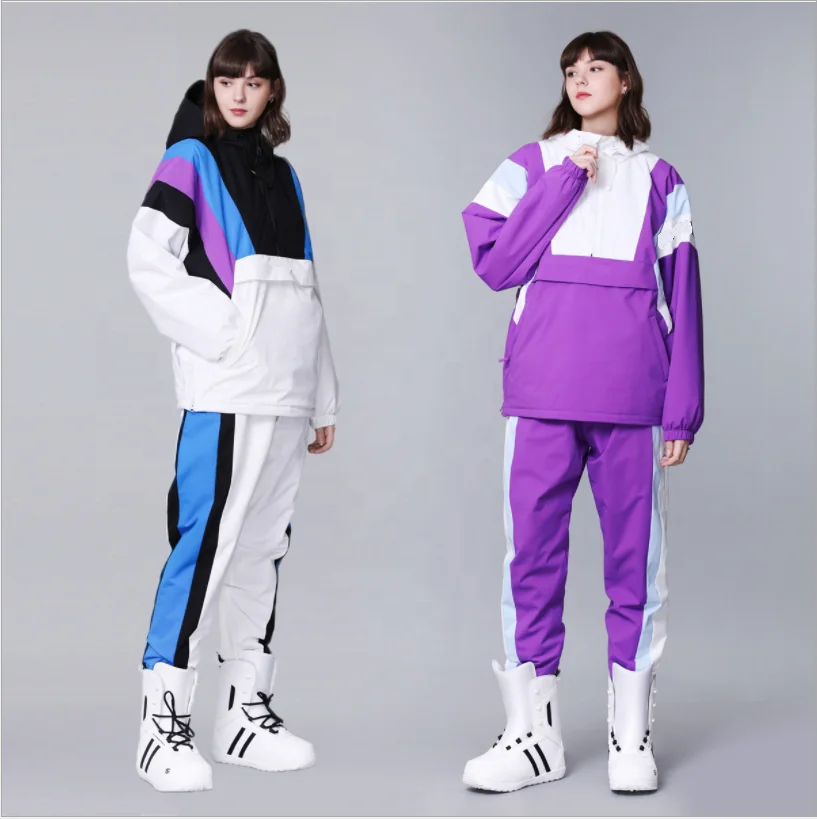 Custom Adults Winter Warm Outdoor Snow Jacket Pants Set Waterproof Skiing racing Suit Overalls Men women