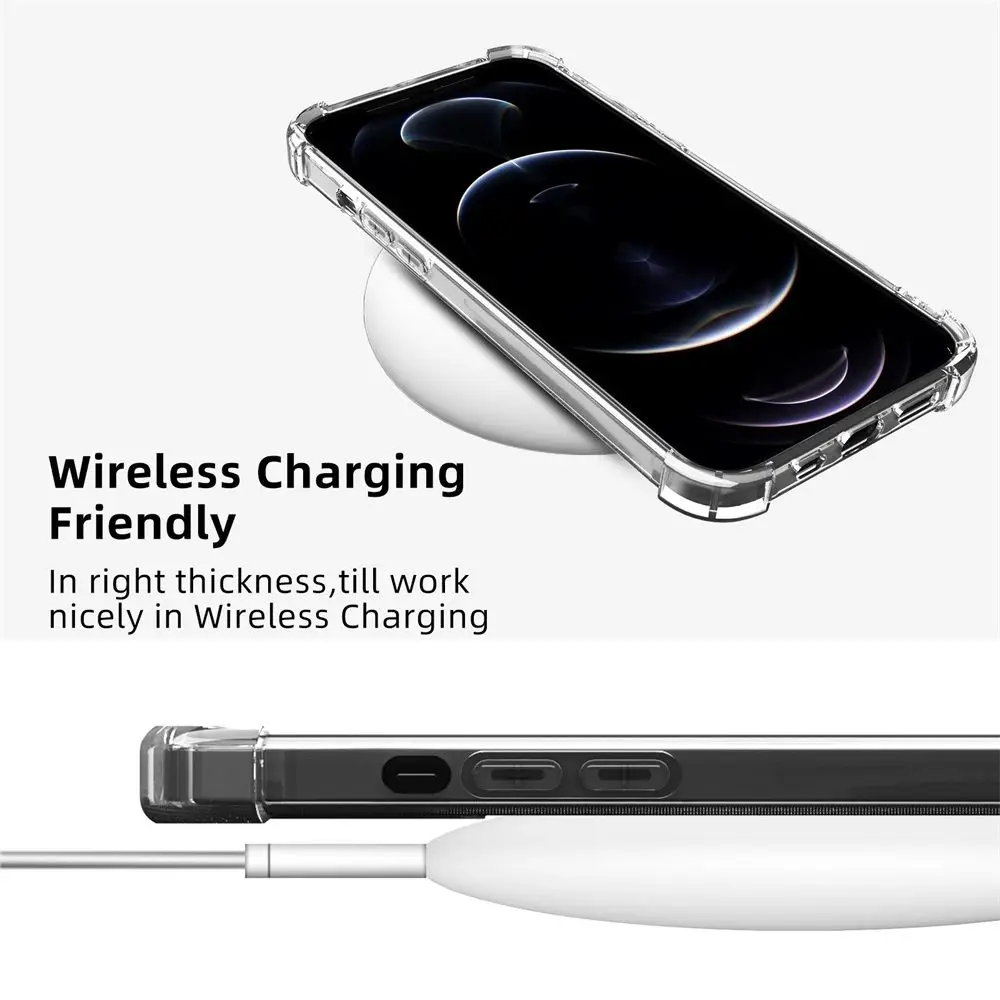 Мягкий прозрачный чехол из ТПУ противоударный для мобильного телефона Iphone 6 7 8 Plus X Xr 11 12 13 14 Pro Max