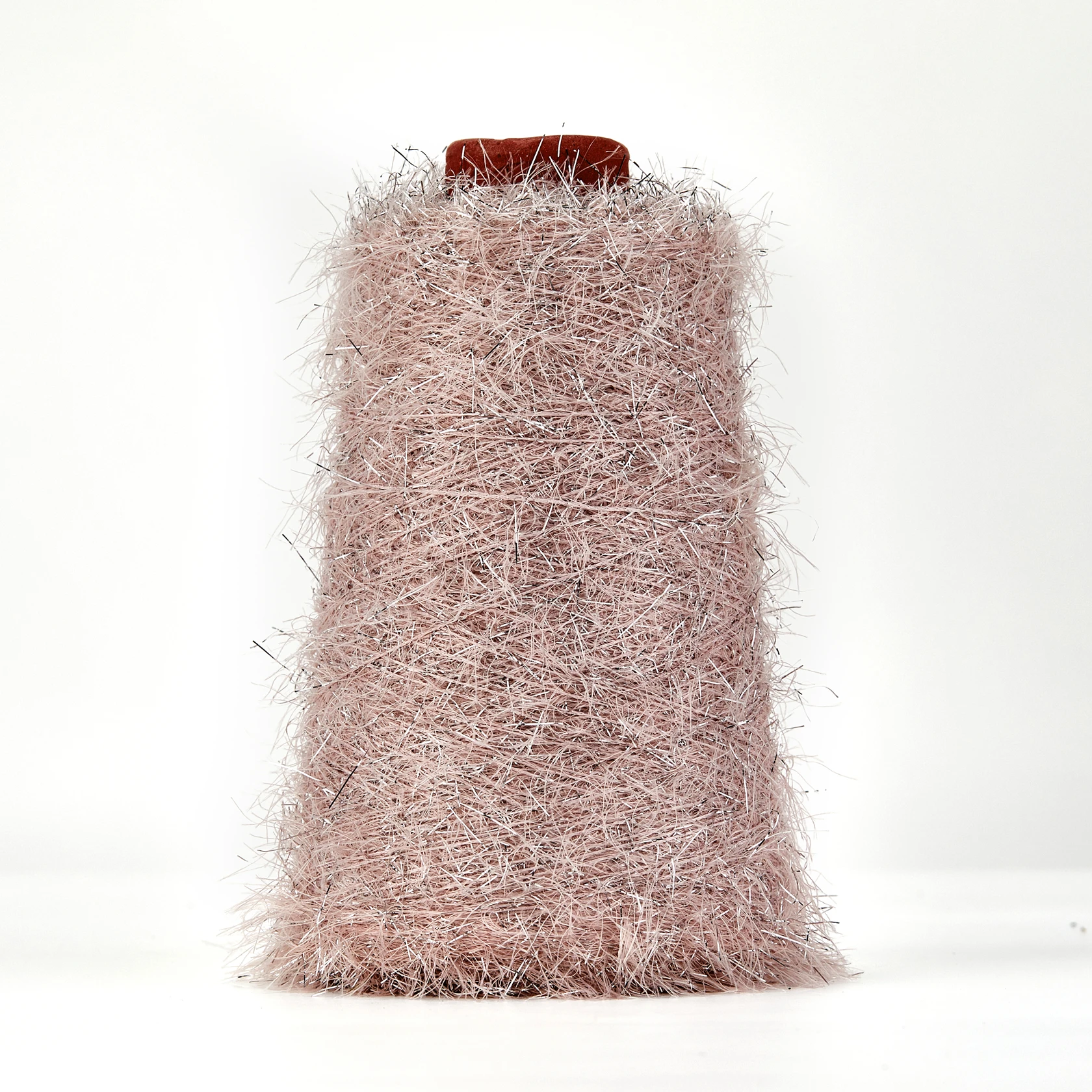 * RTS серебристая металлическая перьевая пряжа полиэфирная фабричная цветная по индивидуальному