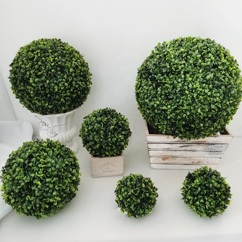 Amazon hot selling garden decoration outdoor boxwood grass plants topiary grass ball artificial grass ball